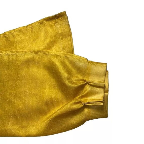 Set 4 Vintage 1960s Curtains Panels Yellow Sheer Pinch Pleat Drapes 82 in Long - Picture 3 of 7